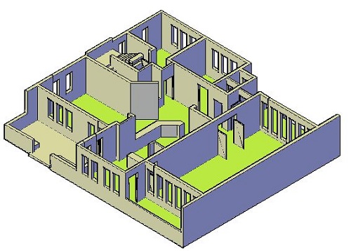 دانلود پلان معماری 1طبقه همراه با 3D کامل