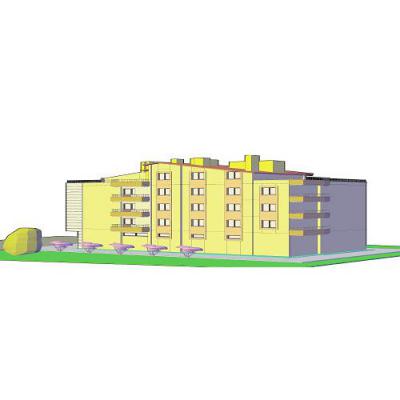 سه بعدی آپارتمان 3 طبقه