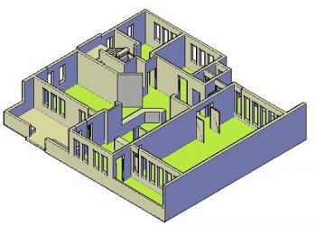 دانلود پلان معماری 1طبقه همراه با 3D کامل